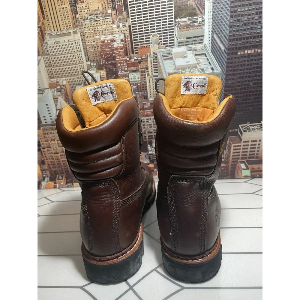 Chippewa Work Boots Mens Size 10 .5 M Lace Up Brown Leather Comfort No Steel Toe - Picture 6 of 12